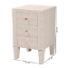 Baxton Studio Leyna Modern Beige Faux Shagreen 3-Drawer End Table - BSOJY24A039-Beige Faux Shagreen-ET