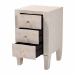 Baxton Studio Leyna Modern Beige Faux Shagreen 3-Drawer End Table - BSOJY24A039-Beige Faux Shagreen-ET