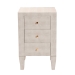 Baxton Studio Leyna Modern Beige Faux Shagreen 3-Drawer End Table - BSOJY24A039-Beige Faux Shagreen-ET