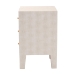 Baxton Studio Leyna Modern Beige Faux Shagreen 3-Drawer End Table - BSOJY24A039-Beige Faux Shagreen-ET