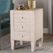 Baxton Studio Leyna Modern Beige Faux Shagreen 3-Drawer End Table - BSOJY24A039-Beige Faux Shagreen-ET