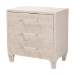 Baxton Studio Nira Modern Beige Faux Shagreen 3-Drawer Storage Cabinet