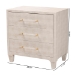 Baxton Studio Nira Modern Beige Faux Shagreen 3-Drawer Storage Cabinet - BSOJY24A042-Beige Faux Shagreen-Cabinet