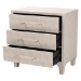 Baxton Studio Nira Modern Beige Faux Shagreen 3-Drawer Storage Cabinet - BSOJY24A042-Beige Faux Shagreen-Cabinet