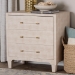 Baxton Studio Nira Modern Beige Faux Shagreen 3-Drawer Storage Cabinet - BSOJY24A042-Beige Faux Shagreen-Cabinet
