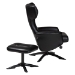 Baxton Studio Elwood Modern Black Faux Leather 2-Piece Lounge Chair and Footrest Set - BSOBT-70837-06-Black-Lounge Chair