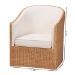 bali & pari Tessa Bohemian Light Honey Rattan Arm Chair - BSOTESSA-Wooden/Sun Bleached Rattan-CC