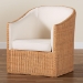 bali & pari Tessa Bohemian Light Honey Rattan Arm Chair - BSOTESSA-Wooden/Sun Bleached Rattan-CC
