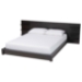 Baxton Studio Elina Modern Ebony Black Wood Queen Size Platform Bed with Built-In Shelves