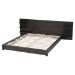 Baxton Studio Elina Modern Ebony Black Wood Queen Size Platform Bed with Built-In Shelves - BSOMG-0051-Ebony Black-Queen