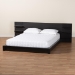 Baxton Studio Elina Modern Ebony Black Wood Queen Size Platform Bed with Built-In Shelves - BSOMG-0051-Ebony Black-Queen