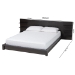 Baxton Studio Elina Modern Ebony Black Wood Queen Size Platform Bed with Built-In Shelves - BSOMG-0051-Ebony Black-Queen