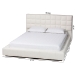 Baxton Studio Braylin Glam and Luxe Teddy-Bear Fabric King Size Platform Bed - BSOCFSP0828-White-King