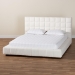 Baxton Studio Braylin Glam and Luxe Teddy-Bear Fabric King Size Platform Bed - BSOCFSP0828-White-King