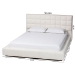 Baxton Studio Braylin Glam and Luxe Teddy-Bear Fabric King Size Platform Bed - BSOCFSP0828-White-King