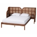 Baxton Studio Cascadia Mid-Century Modern Walnut Brown Wood King Size Wingback Platform Bed