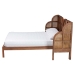Baxton Studio Cascadia Mid-Century Modern Walnut Brown Wood King Size Wingback Platform Bed - BSOMG0225-Walnut-King