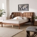 Baxton Studio Cascadia Mid-Century Modern Walnut Brown Wood King Size Wingback Platform Bed - BSOMG0225-Walnut-King