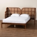 Baxton Studio Cascadia Mid-Century Modern Walnut Brown Wood King Size Wingback Platform Bed - BSOMG0225-Walnut-King