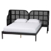 Baxton Studio Cascadia Mid-Century Modern Ebony Black Wood Queen Size Wingback Platform Bed