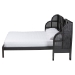 Baxton Studio Cascadia Mid-Century Modern Ebony Black Wood Queen Size Wingback Platform Bed - BSOMG0225-Ebony Black-Queen