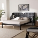 Baxton Studio Cascadia Mid-Century Modern Ebony Black Wood Queen Size Wingback Platform Bed - BSOMG0225-Ebony Black-Queen
