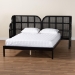 Baxton Studio Cascadia Mid-Century Modern Ebony Black Wood Queen Size Wingback Platform Bed - BSOMG0225-Ebony Black-Queen