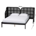 Baxton Studio Cascadia Mid-Century Modern Ebony Black Wood Queen Size Wingback Platform Bed - BSOMG0225-Ebony Black-Queen
