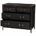 Baxton Studio Benton Vintage Black Canvas 4-Drawer Storage Cabinet - BSOJY23B238-Black-Cabinet