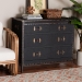 Baxton Studio Benton Vintage Black Canvas 4-Drawer Storage Cabinet - BSOJY23B238-Black-Cabinet
