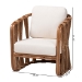 bali & pari Westham Bohemian Natural Rattan and Seagrass Arm Chair - BSOWestham-Light Brown-CC