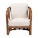 bali & pari Westham Bohemian Natural Rattan and Seagrass Arm Chair - BSOWestham-Light Brown-CC