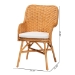 bali & pari Celsie Bohemian Light Honey Rattan Dining Chair - BSOCelsie-Light Honey Rattan Cushioned-DC