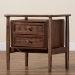 Baxton Studio Alyssa Japandi Walnut Brown Wood 2-Drawer Nightstand Woven with Rattan - BSOSW8000-86NS-Walnut-Nightstand