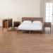 Baxton Studio Alyssa Japandi Walnut Brown Wood Queen Size 4-Piece Bedroom Set - BSOSW8598-Walnut-4PC Queen Bedroom set