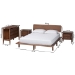 Baxton Studio Alyssa Japandi Walnut Brown Wood Queen Size 4-Piece Bedroom Set - BSOSW8598-Walnut-4PC Queen Bedroom set