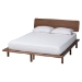 Baxton Studio Alyssa Japandi Walnut Brown Wood Queen Size 4-Piece Bedroom Set - BSOSW8598-Walnut-4PC Queen Bedroom set