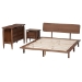 Baxton Studio Alyssa Japandi Walnut Brown Wood King Size 3-Piece Bedroom Set - BSOSW8598-Walnut-3PC King Bedroom set