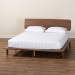 Baxton Studio Alyssa Japandi Walnut Brown Wood Queen Size Platform Bed - BSOSW8598-Walnut-Queen