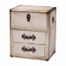 Baxton Studio Agatha Vintage Coffee Canvas 2-Drawer Storage Trunk