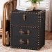 Baxton Studio Agatha Vintage Black Canvas 2-Drawer Storage Trunk - BSOJY24A034-Black-Wooden-Ottoman