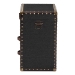 Baxton Studio Agatha Vintage Black Canvas 2-Drawer Storage Trunk - BSOJY24A034-Black-Wooden-Ottoman
