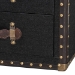 Baxton Studio Agatha Vintage Black Canvas 2-Drawer Storage Trunk - BSOJY24A034-Black-Wooden-Ottoman