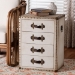 Baxton Studio Jaelyn Vintage Coffee Canvas 4-Drawer End Table - BSOJY24A037-White-Wooden-ET