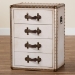 Baxton Studio Jaelyn Vintage Coffee Canvas 4-Drawer End Table - BSOJY24A037-White-Wooden-ET