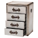 Baxton Studio Jaelyn Vintage Coffee Canvas 4-Drawer End Table - BSOJY24A037-White-Wooden-ET