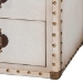 Baxton Studio Jaelyn Vintage Coffee Canvas 4-Drawer End Table - BSOJY24A037-White-Wooden-ET