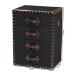 Baxton Studio Jaelyn Vintage Black Canvas 4-Drawer End Table - BSOJY24A037-Black-Wooden-ET