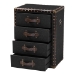 Baxton Studio Jaelyn Vintage Black Canvas 4-Drawer End Table - BSOJY24A037-Black-Wooden-ET