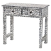 bali & pari Diata Coastal Black and White Mother of Pearl Capiz Shell 2-Drawer Console Table